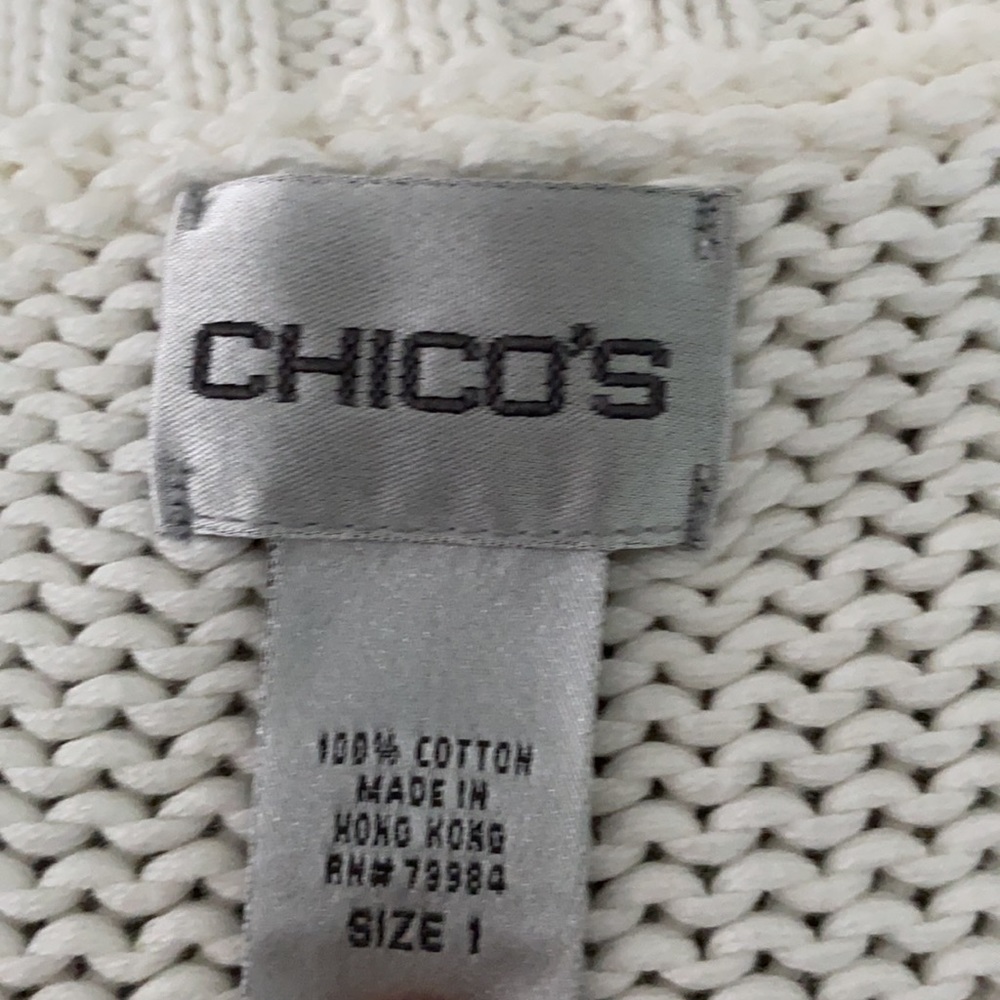 Vintage Chico’s white knit cardigan sweater Size 1 (size Medium/8) - Picture 9 of 12